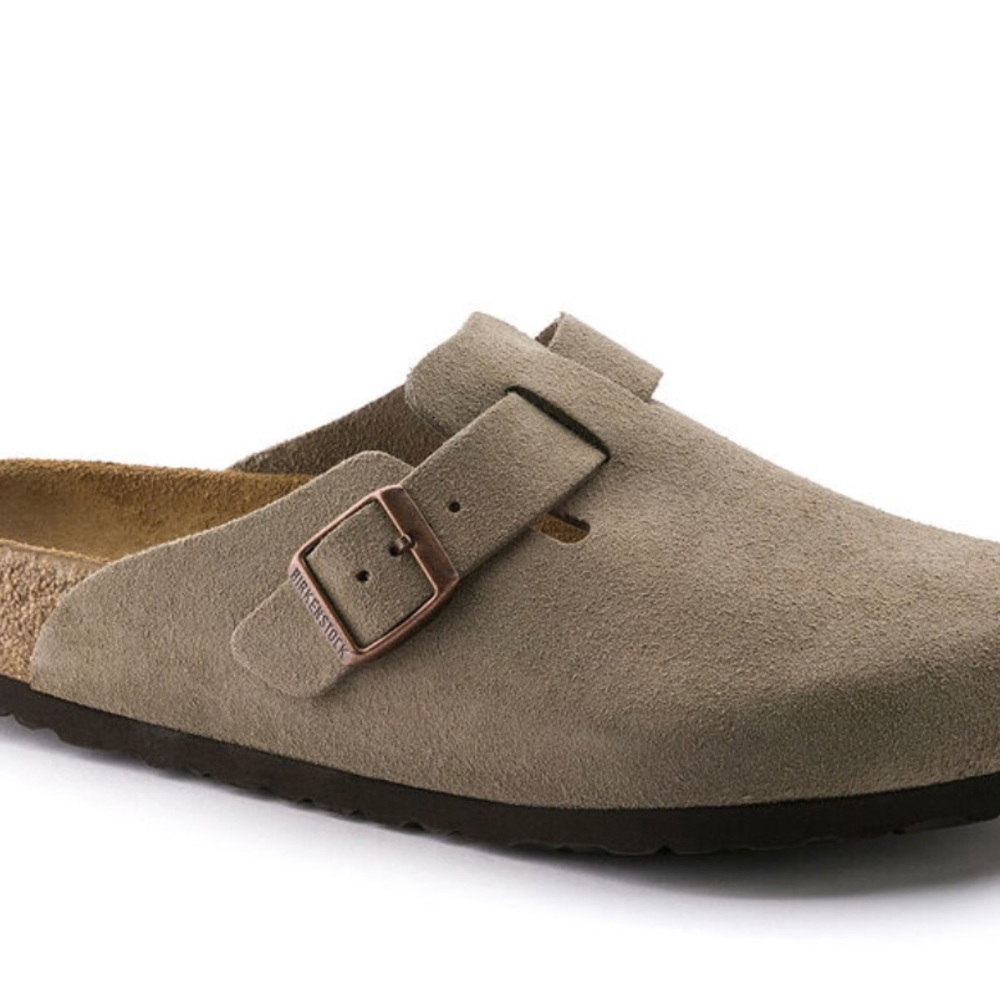 Taupe Birkenstock Softbed Clogs
